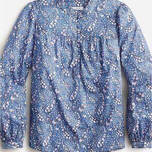 J.Crew Button-front ruffleneck popover in Liberty® Bourton Bloom fabric Size L